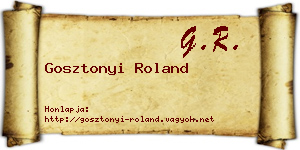 Gosztonyi Roland névjegykártya